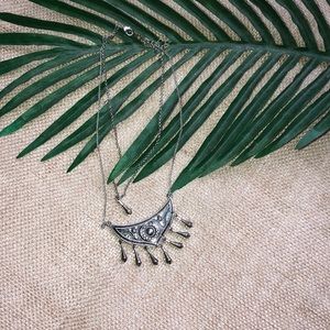 Oxidized Silver Pendant Necklace